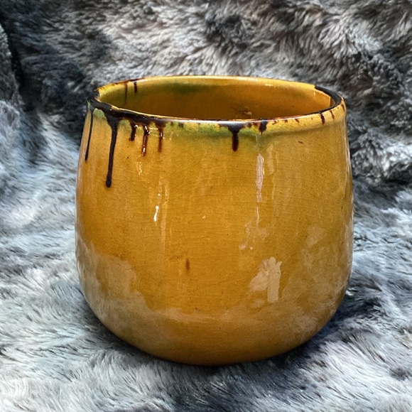 Glazed ceramic saucepan/casserole yellow ceramic pot - Picture 4 of 16